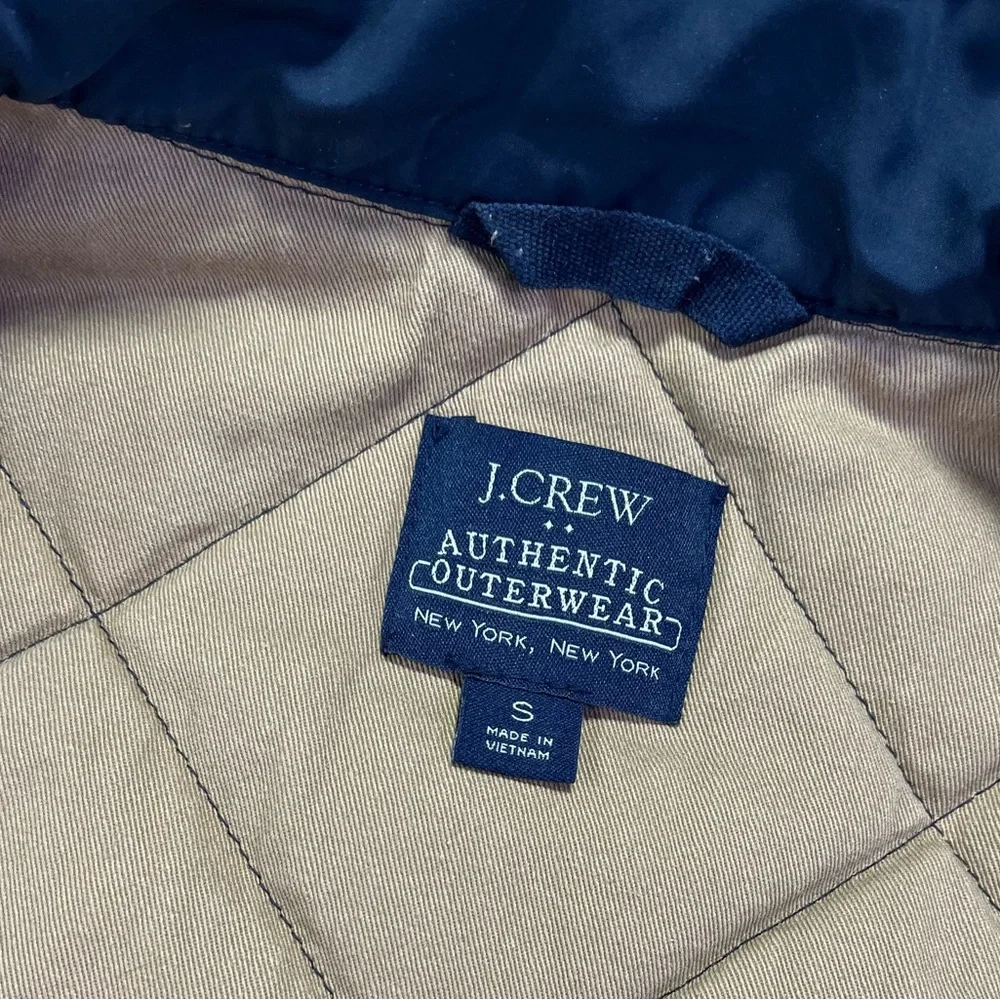 J. Crew Men's Quilted Puffer Blue Tan Vest - S